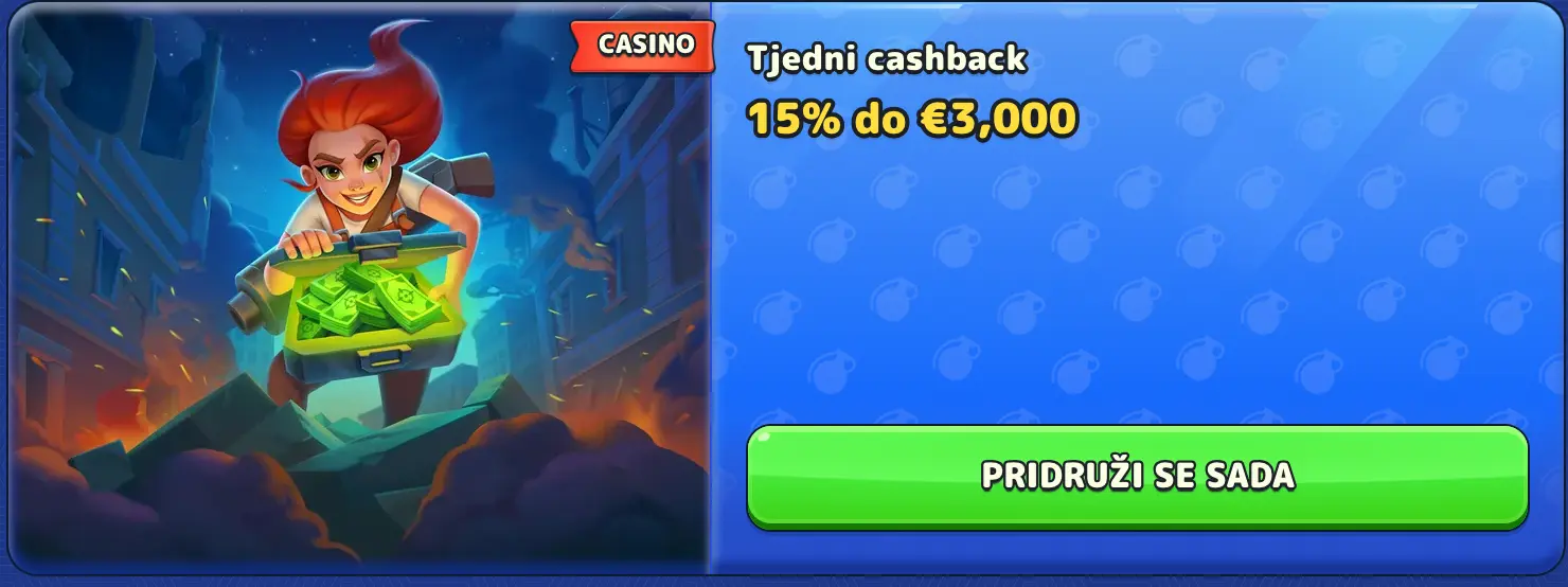 Tjedni cashback do 15% i 3000 € u Pistolo Casinu